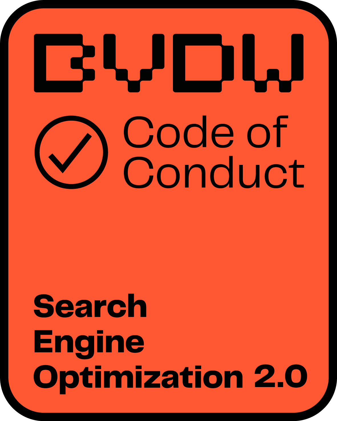 Logo von BVDW "Code of Conduct Search Engine Optimization 2.0"