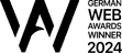 Schwarzes "German Web Awards Winner 2024"-Logo