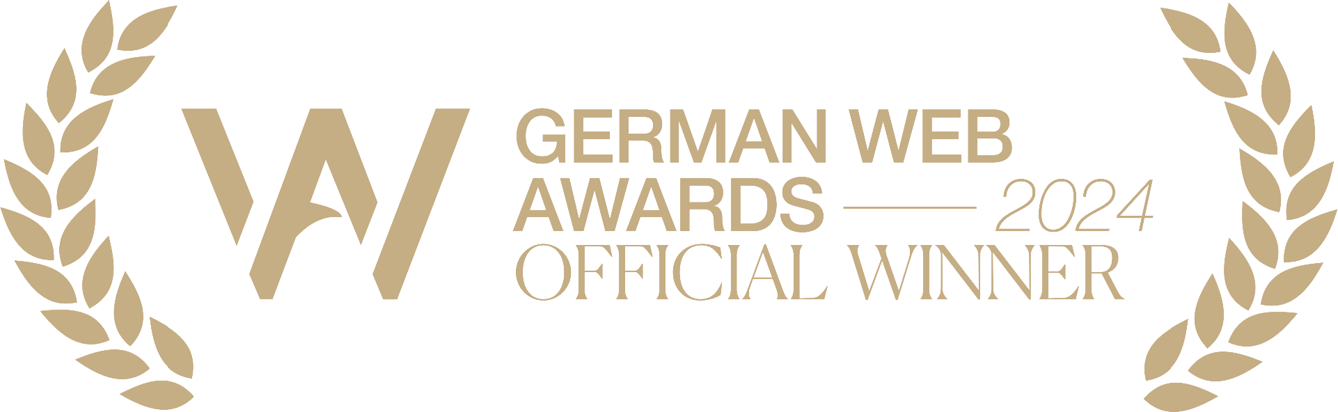 Goldenes Logo von German Web Awards "2024 Official Winner"