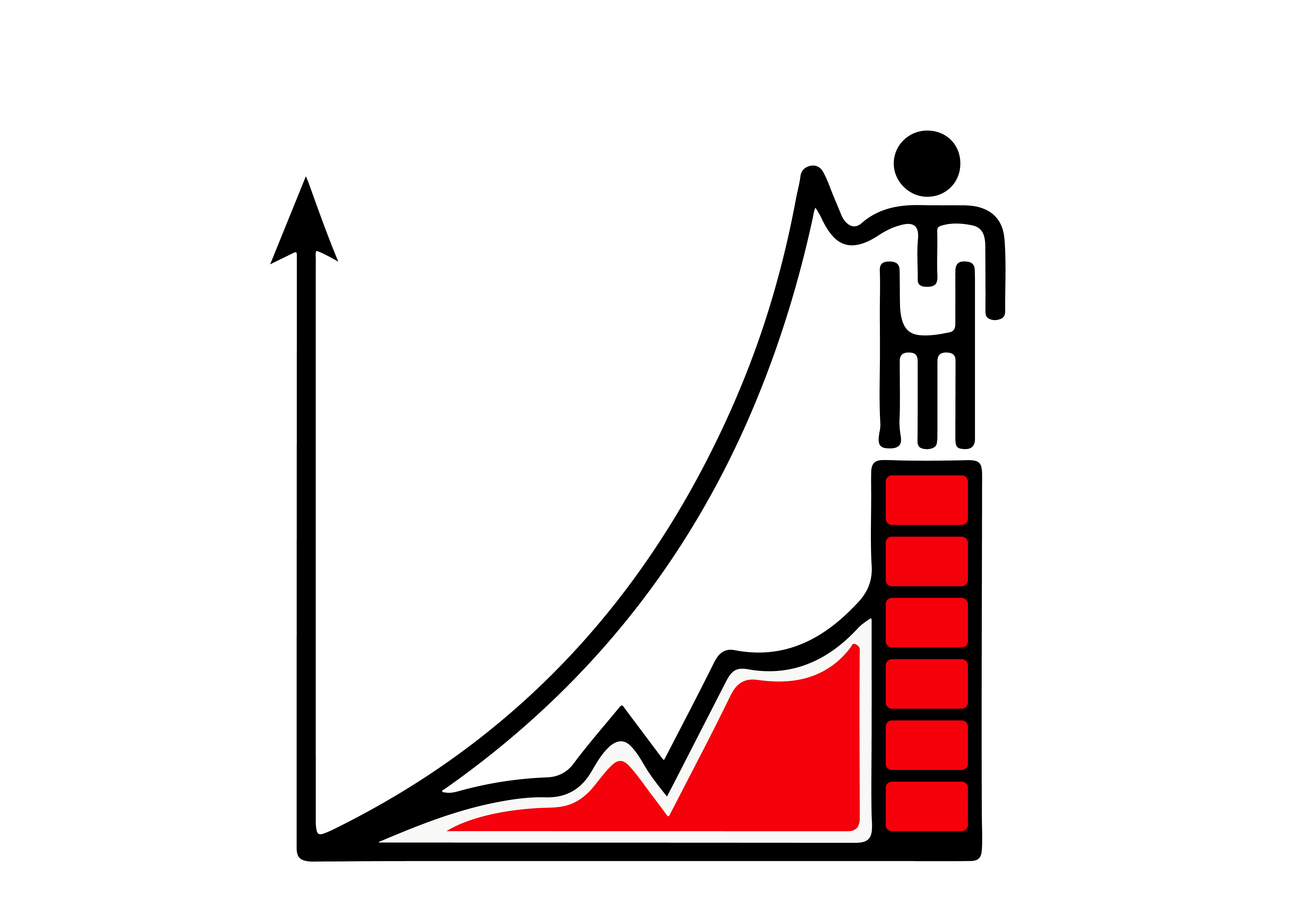 SEO Sichtbarkeit Graph mit Mann auf Leiter
