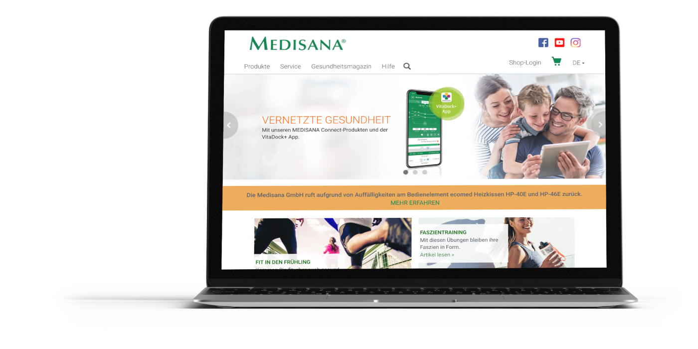 Projekt Medisana: Laptopbildschirm Mit Webseite